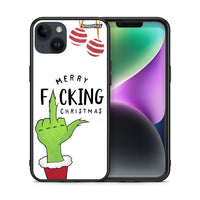 Thumbnail for Θήκη iPhone 14 Plus Merry F Xmas από τη Smartfits με σχέδιο στο πίσω μέρος και μαύρο περίβλημα | iPhone 14 Plus Merry F Xmas case with colorful back and black bezels