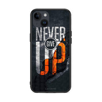 Thumbnail for iPhone 15 Plus Never Give Up Θήκη Αγίου Βαλεντίνου από τη Smartfits με σχέδιο στο πίσω μέρος και μαύρο περίβλημα | Smartphone case with colorful back and black bezels by Smartfits