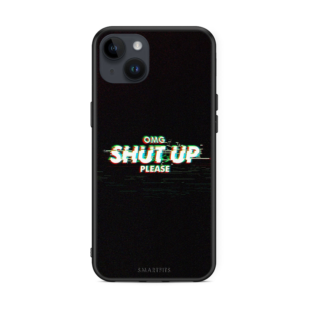 iPhone 15 Plus OMG ShutUp θήκη από τη Smartfits με σχέδιο στο πίσω μέρος και μαύρο περίβλημα | Smartphone case with colorful back and black bezels by Smartfits