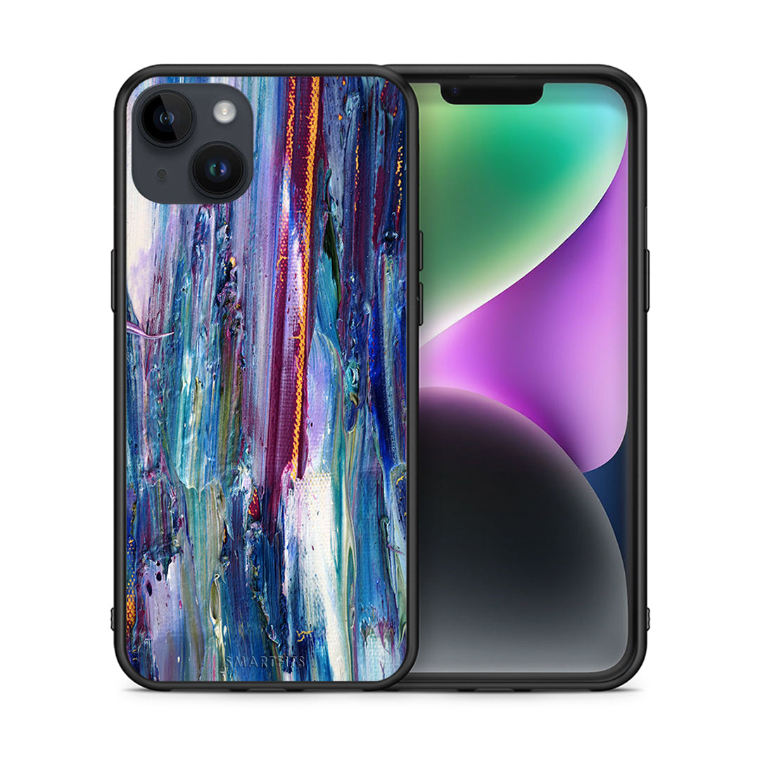 Θήκη iPhone 14 Plus Winter Paint από τη Smartfits με σχέδιο στο πίσω μέρος και μαύρο περίβλημα | iPhone 14 Plus Winter Paint case with colorful back and black bezels