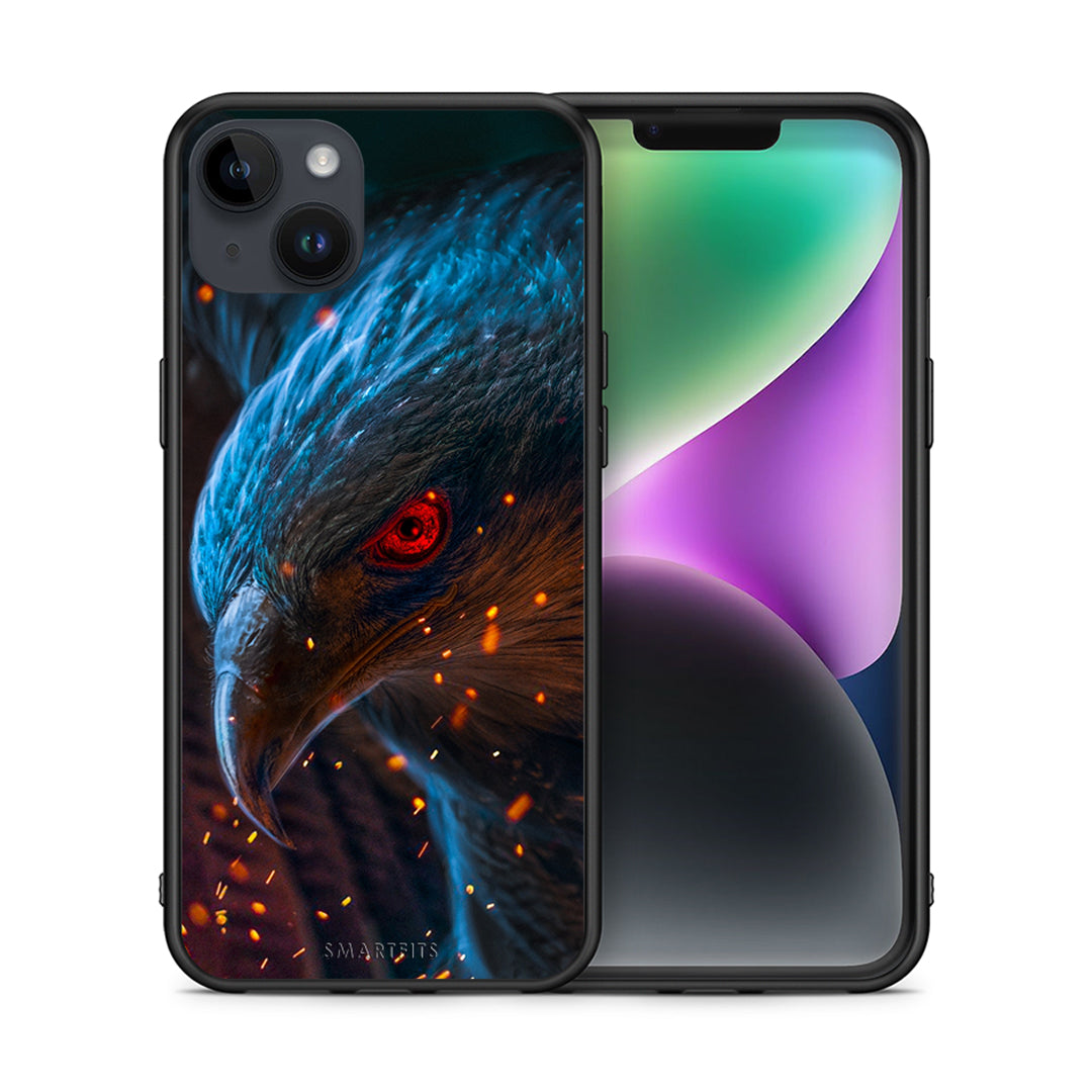 Θήκη iPhone 14 Plus Eagle PopArt από τη Smartfits με σχέδιο στο πίσω μέρος και μαύρο περίβλημα | iPhone 14 Plus Eagle PopArt case with colorful back and black bezels