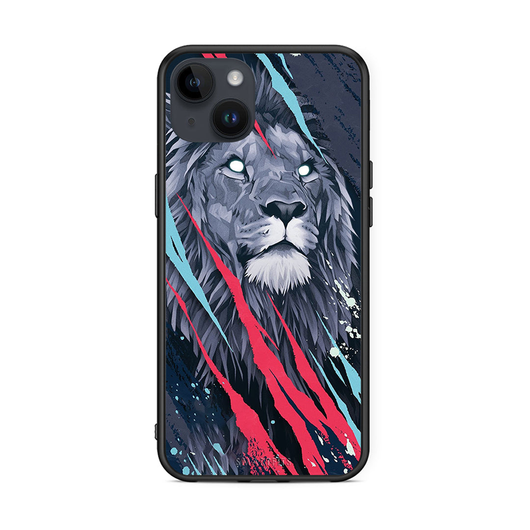 4 - iPhone 15 Plus Lion Designer PopArt case, cover, bumper