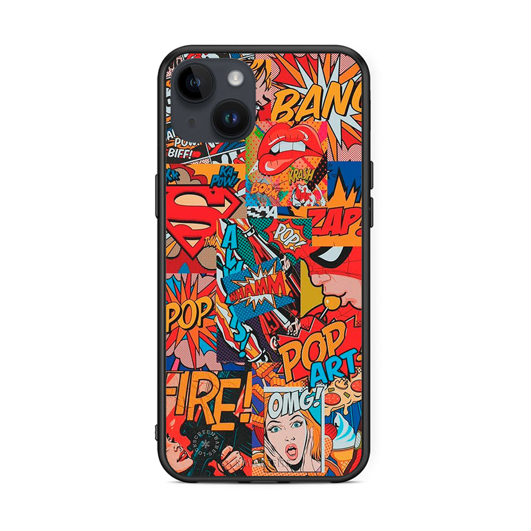 iPhone 14 Plus PopArt OMG θήκη από τη Smartfits με σχέδιο στο πίσω μέρος και μαύρο περίβλημα | Smartphone case with colorful back and black bezels by Smartfits