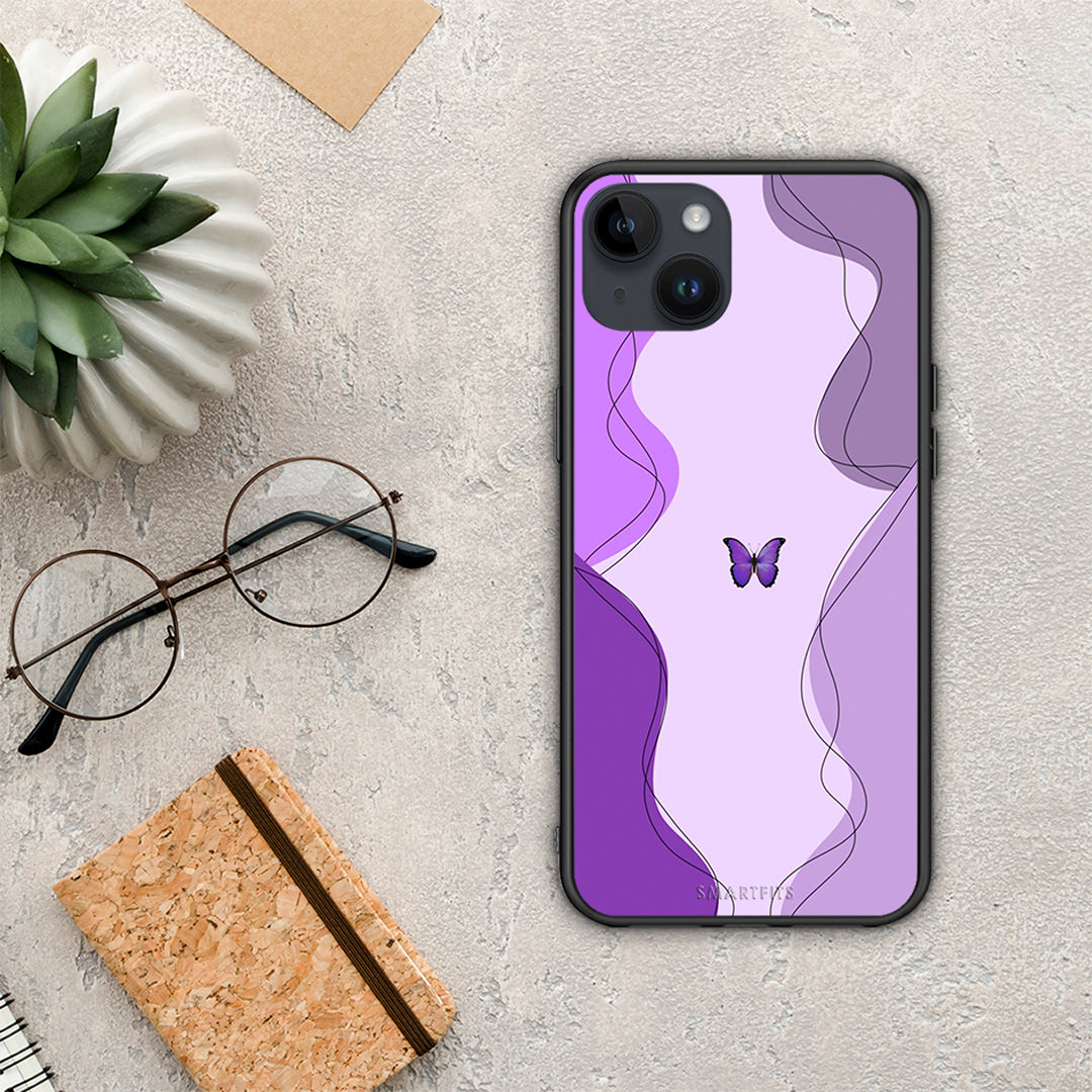 Purple Mariposa - iPhone 14 Plus case