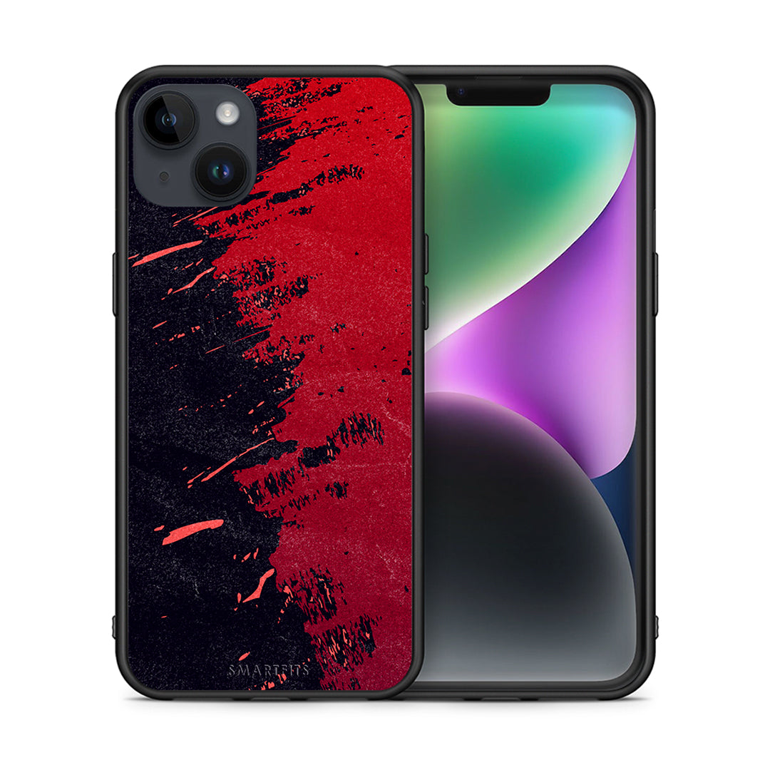 Θήκη Αγίου Βαλεντίνου iPhone 14 Plus Red Paint από τη Smartfits με σχέδιο στο πίσω μέρος και μαύρο περίβλημα | iPhone 14 Plus Red Paint case with colorful back and black bezels