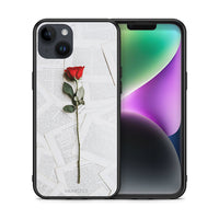 Thumbnail for Θήκη iPhone 14 Plus Red Rose από τη Smartfits με σχέδιο στο πίσω μέρος και μαύρο περίβλημα | iPhone 14 Plus Red Rose case with colorful back and black bezels