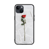 Thumbnail for iPhone 14 Plus Red Rose θήκη από τη Smartfits με σχέδιο στο πίσω μέρος και μαύρο περίβλημα | Smartphone case with colorful back and black bezels by Smartfits