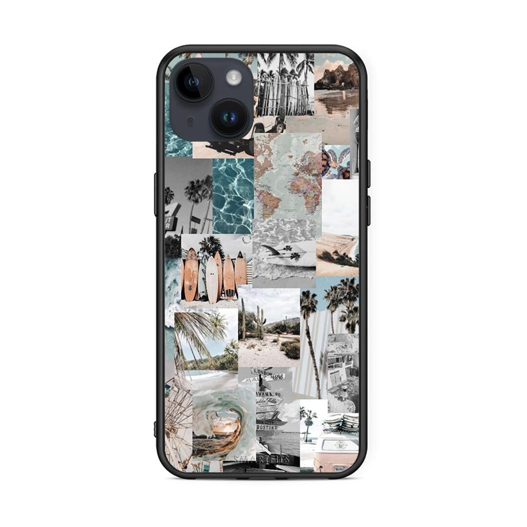 iPhone 14 Plus Retro Beach Life Θήκη από τη Smartfits με σχέδιο στο πίσω μέρος και μαύρο περίβλημα | Smartphone case with colorful back and black bezels by Smartfits