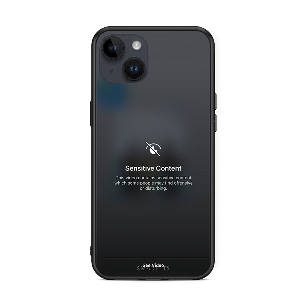 iPhone 15 Plus Sensitive Content θήκη από τη Smartfits με σχέδιο στο πίσω μέρος και μαύρο περίβλημα | Smartphone case with colorful back and black bezels by Smartfits