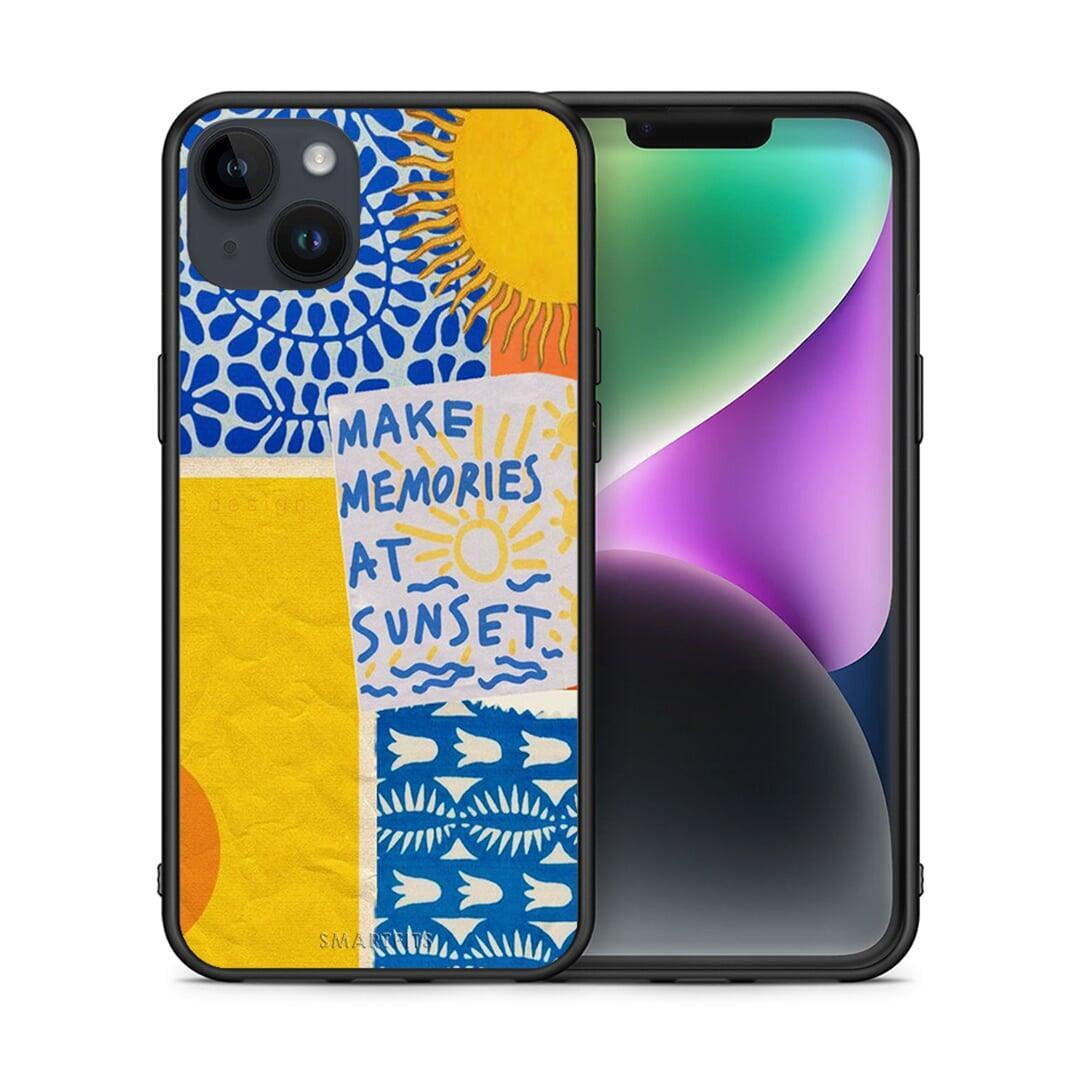 Θήκη iPhone 14 Plus Sunset Memories από τη Smartfits με σχέδιο στο πίσω μέρος και μαύρο περίβλημα | iPhone 14 Plus Sunset Memories case with colorful back and black bezels