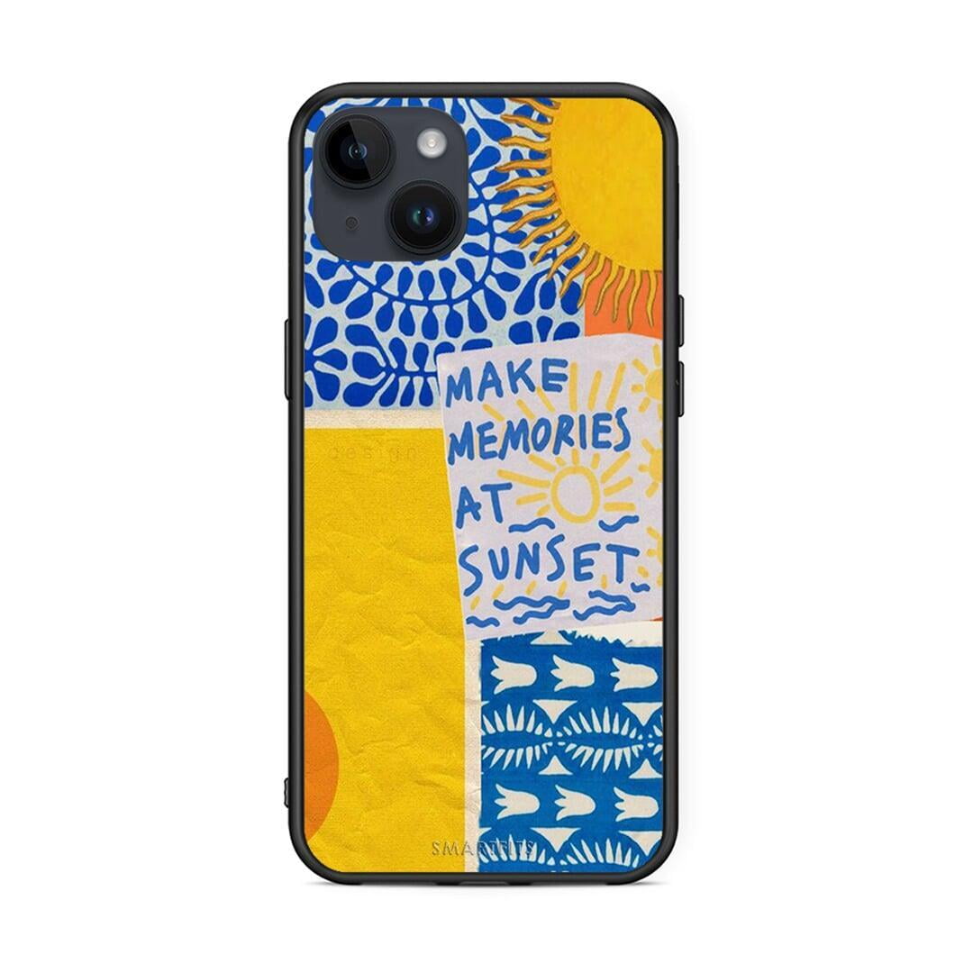 iPhone 14 Plus Sunset Memories Θήκη από τη Smartfits με σχέδιο στο πίσω μέρος και μαύρο περίβλημα | Smartphone case with colorful back and black bezels by Smartfits