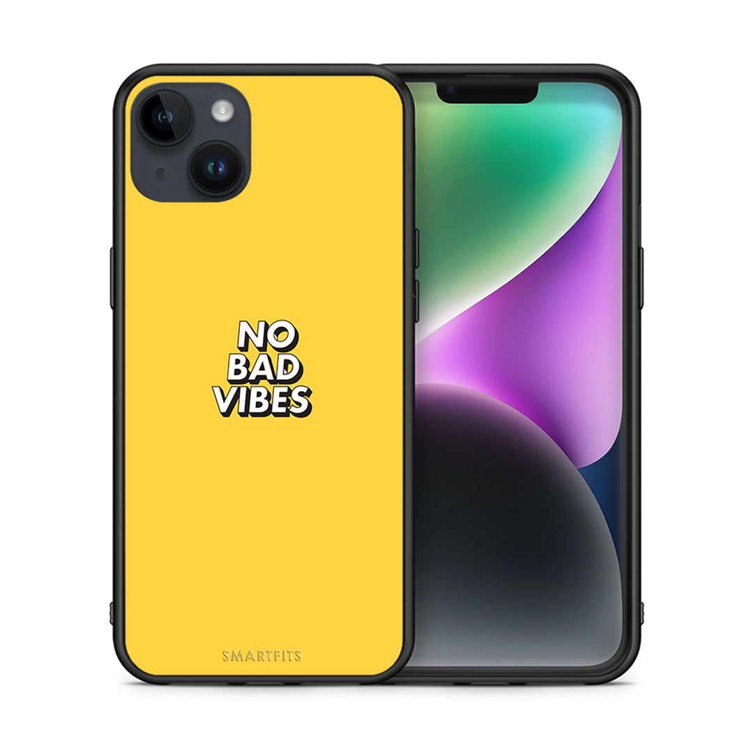 Θήκη iPhone 14 Plus Vibes Text από τη Smartfits με σχέδιο στο πίσω μέρος και μαύρο περίβλημα | iPhone 14 Plus Vibes Text case with colorful back and black bezels