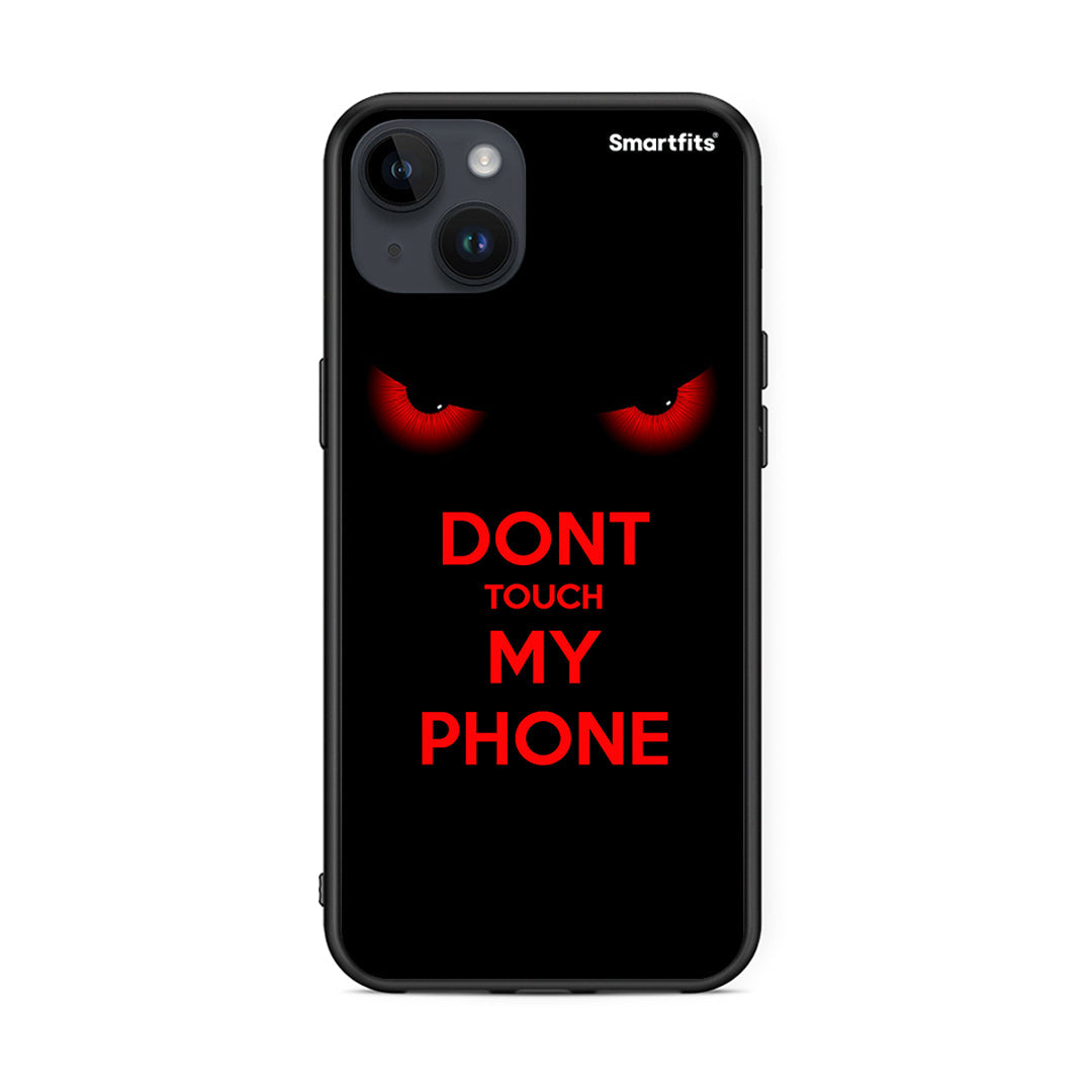 iPhone 15 Plus Touch My Phone θήκη από τη Smartfits με σχέδιο στο πίσω μέρος και μαύρο περίβλημα | Smartphone case with colorful back and black bezels by Smartfits