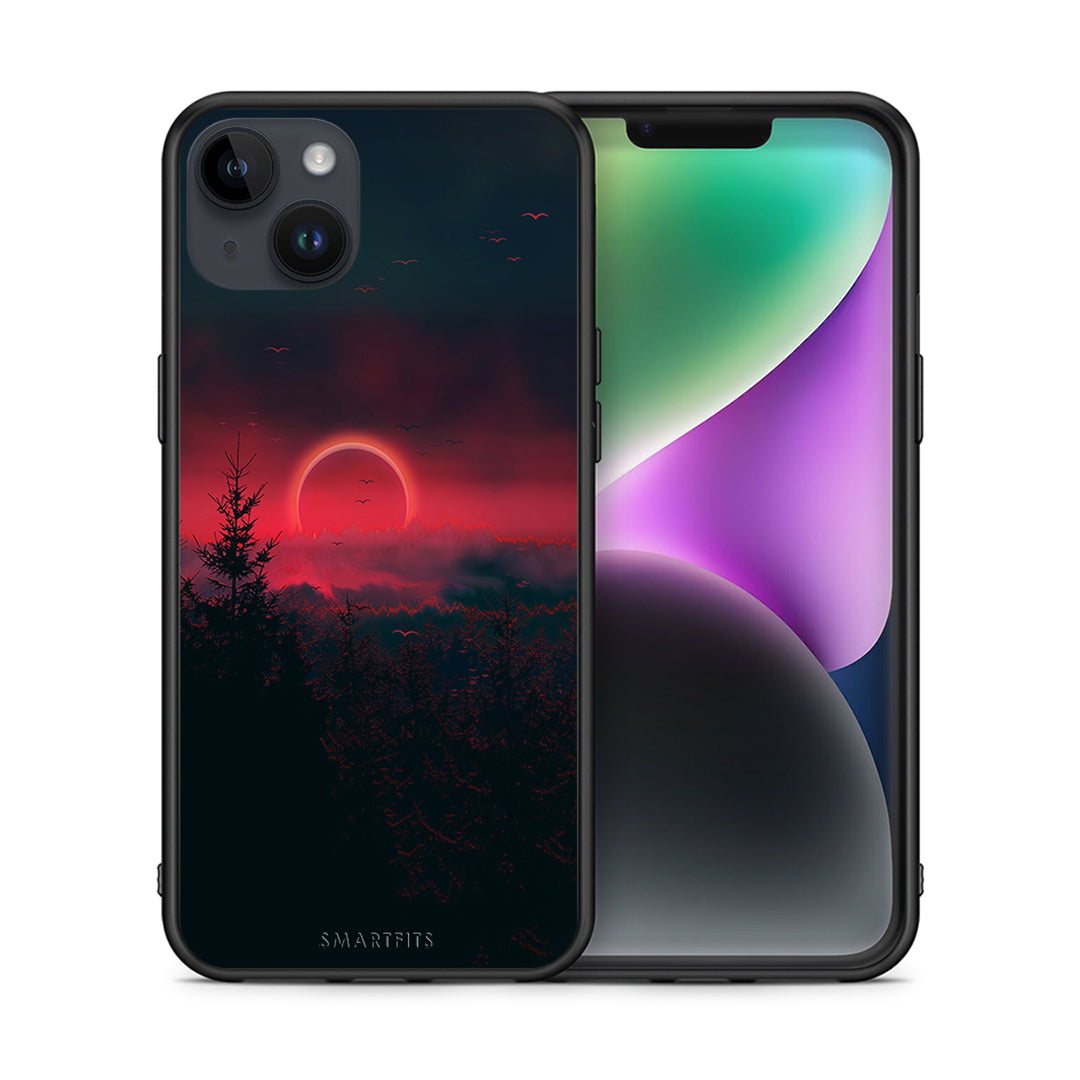 Θήκη iPhone 15 Plus Sunset Tropic από τη Smartfits με σχέδιο στο πίσω μέρος και μαύρο περίβλημα | iPhone 15 Plus Sunset Tropic case with colorful back and black bezels