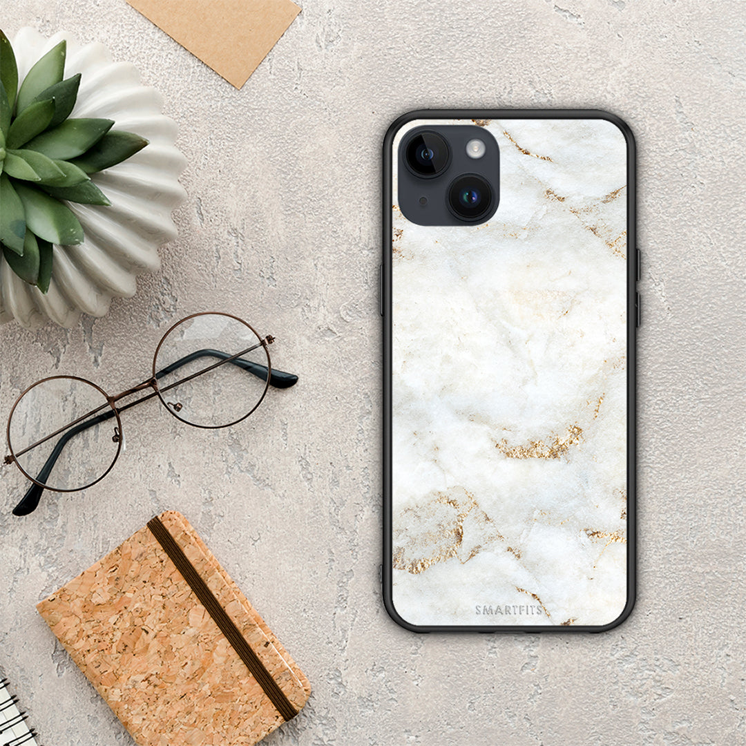 White Gold Marble - iPhone 15 Plus θήκη