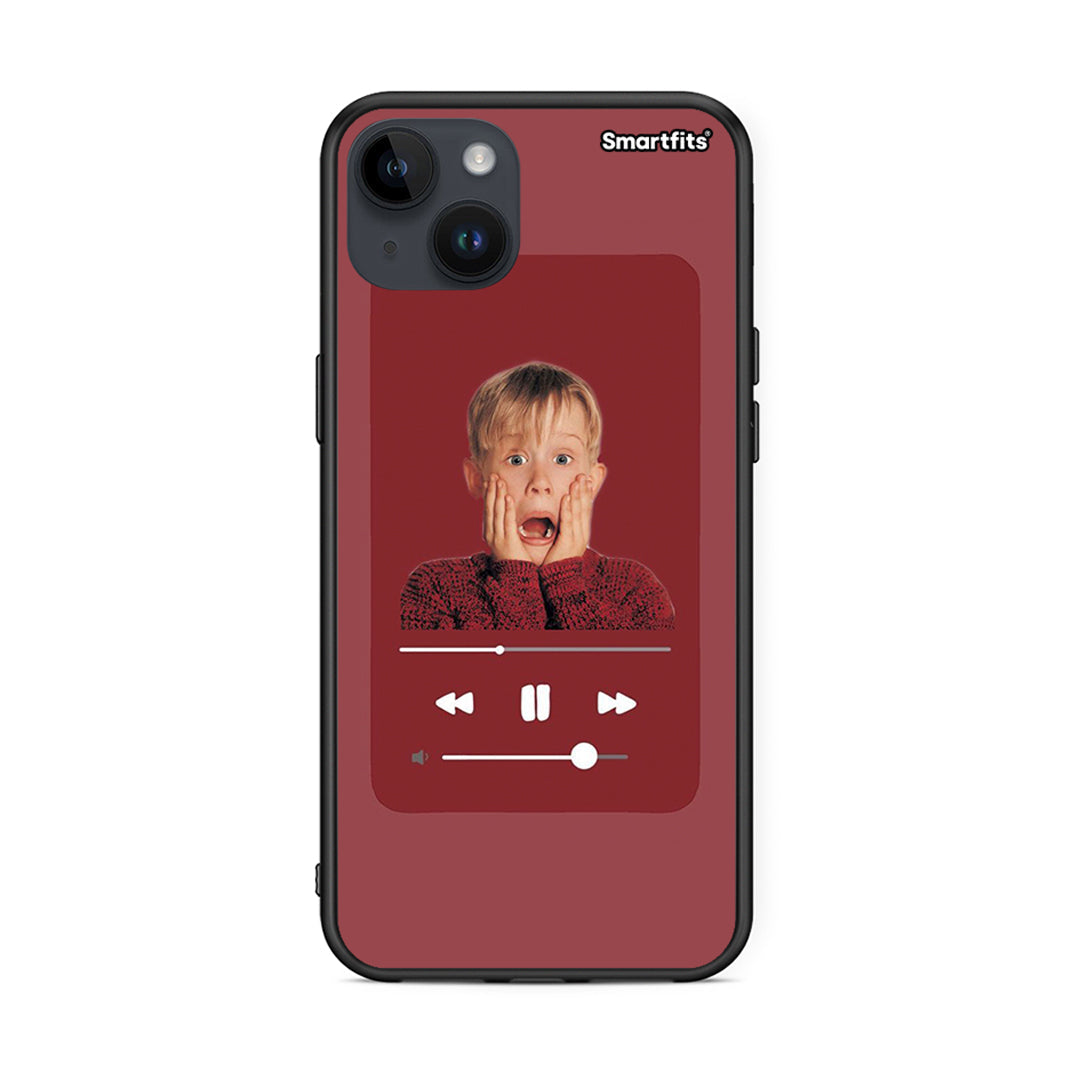 iPhone 14 Plus Xmas Alone Music θήκη από τη Smartfits με σχέδιο στο πίσω μέρος και μαύρο περίβλημα | Smartphone case with colorful back and black bezels by Smartfits