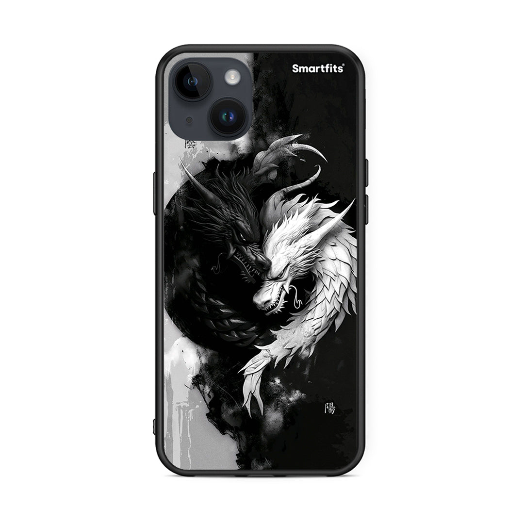 iPhone 15 Plus Yin Yang θήκη από τη Smartfits με σχέδιο στο πίσω μέρος και μαύρο περίβλημα | Smartphone case with colorful back and black bezels by Smartfits