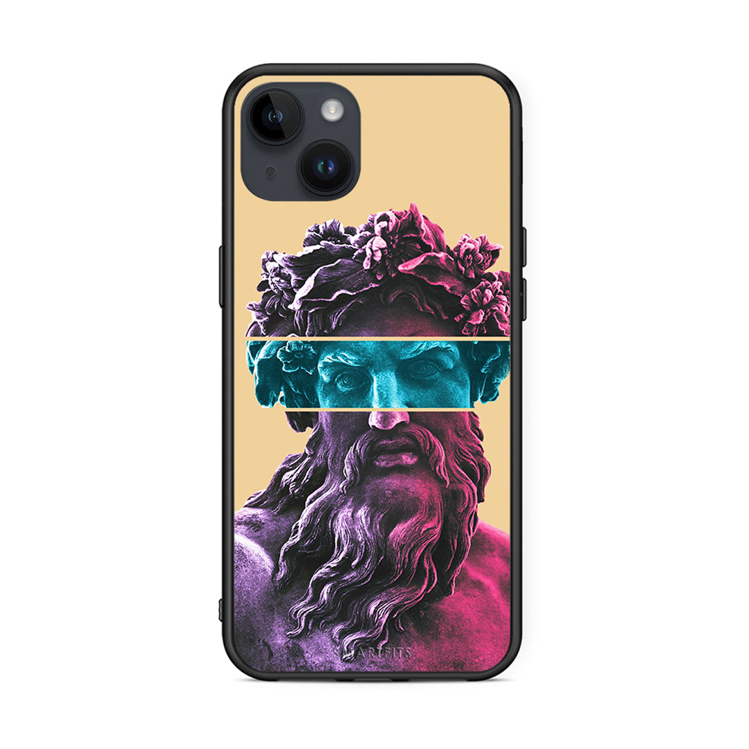 iPhone 14 Plus Zeus Art Θήκη Αγίου Βαλεντίνου από τη Smartfits με σχέδιο στο πίσω μέρος και μαύρο περίβλημα | Smartphone case with colorful back and black bezels by Smartfits