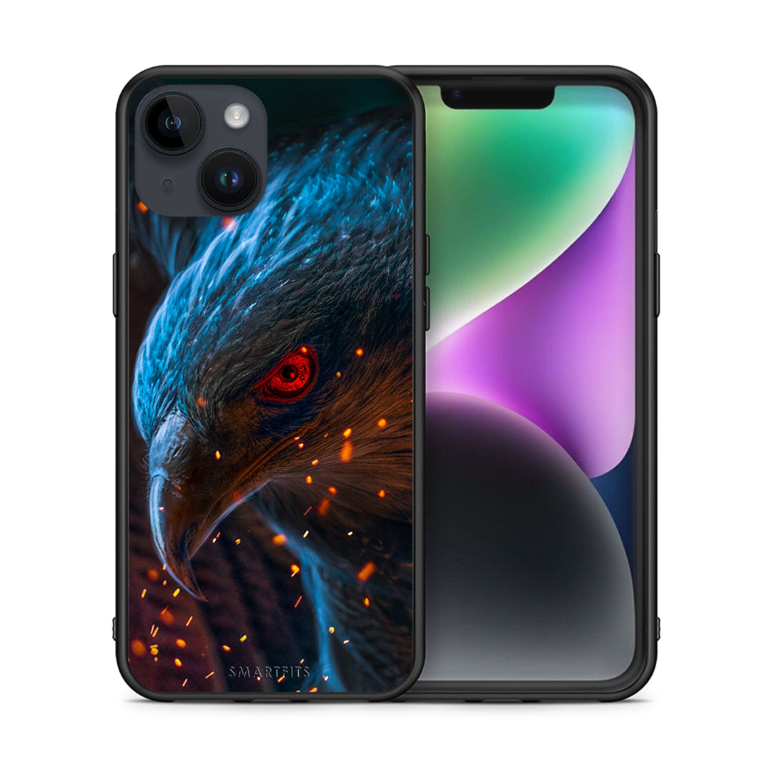 Θήκη iPhone 14 Eagle PopArt από τη Smartfits με σχέδιο στο πίσω μέρος και μαύρο περίβλημα | iPhone 14 Eagle PopArt case with colorful back and black bezels