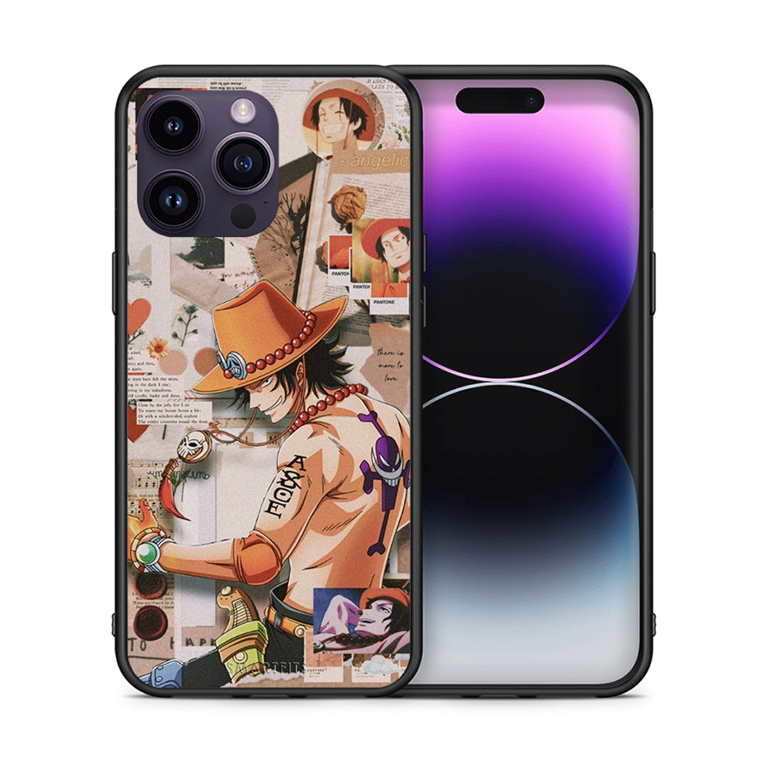 Θήκη iPhone 14 Pro Anime Collage από τη Smartfits με σχέδιο στο πίσω μέρος και μαύρο περίβλημα | iPhone 14 Pro Anime Collage case with colorful back and black bezels