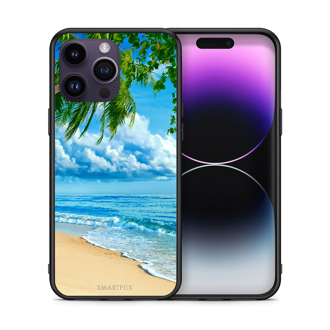 Θήκη iPhone 15 Pro Beautiful Beach από τη Smartfits με σχέδιο στο πίσω μέρος και μαύρο περίβλημα | iPhone 15 Pro Beautiful Beach case with colorful back and black bezels