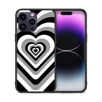 Thumbnail for Θήκη iPhone 14 Pro Black Hearts από τη Smartfits με σχέδιο στο πίσω μέρος και μαύρο περίβλημα | iPhone 14 Pro Black Hearts case with colorful back and black bezels