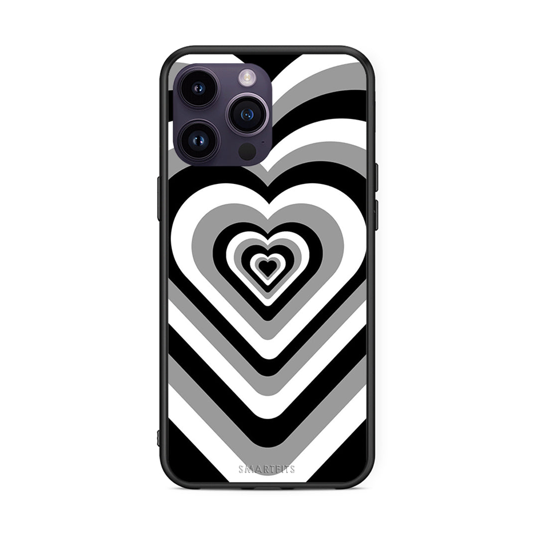 iPhone 14 Pro Black Hearts θήκη από τη Smartfits με σχέδιο στο πίσω μέρος και μαύρο περίβλημα | Smartphone case with colorful back and black bezels by Smartfits