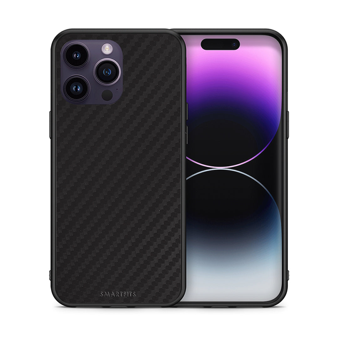 Θήκη iPhone 14 Pro Carbon Black από τη Smartfits με σχέδιο στο πίσω μέρος και μαύρο περίβλημα | iPhone 14 Pro Carbon Black case with colorful back and black bezels