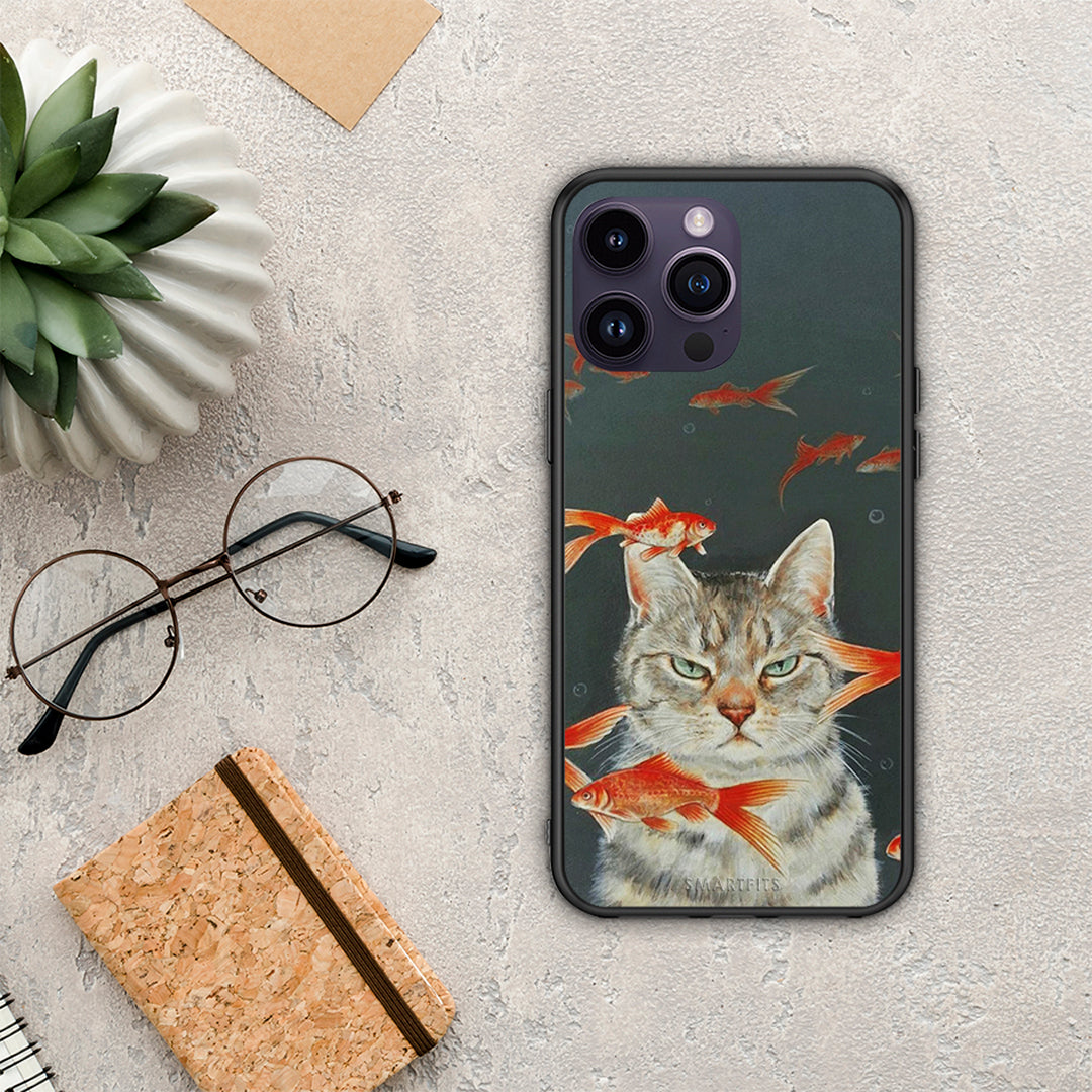 Cat Goldfish - iPhone 14 Pro case