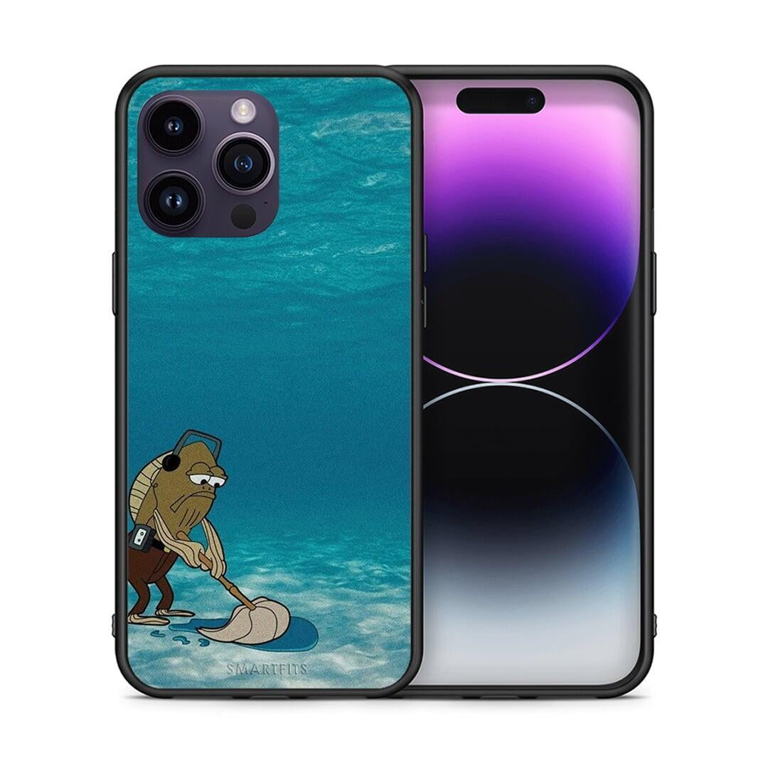 Θήκη iPhone 15 Pro Clean The Ocean από τη Smartfits με σχέδιο στο πίσω μέρος και μαύρο περίβλημα | iPhone 15 Pro Clean The Ocean case with colorful back and black bezels