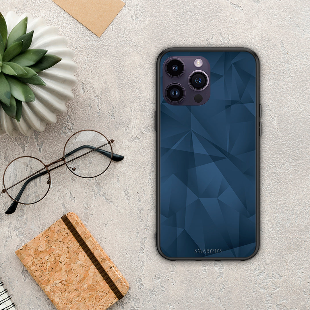 Geometric Blue Abstract - iPhone 14 Pro case