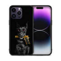 Thumbnail for Θήκη Αγίου Βαλεντίνου iPhone 14 Pro Golden Gun από τη Smartfits με σχέδιο στο πίσω μέρος και μαύρο περίβλημα | iPhone 14 Pro Golden Gun case with colorful back and black bezels