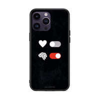 Thumbnail for iPhone 15 Pro Heart Vs Brain Θήκη Αγίου Βαλεντίνου από τη Smartfits με σχέδιο στο πίσω μέρος και μαύρο περίβλημα | Smartphone case with colorful back and black bezels by Smartfits