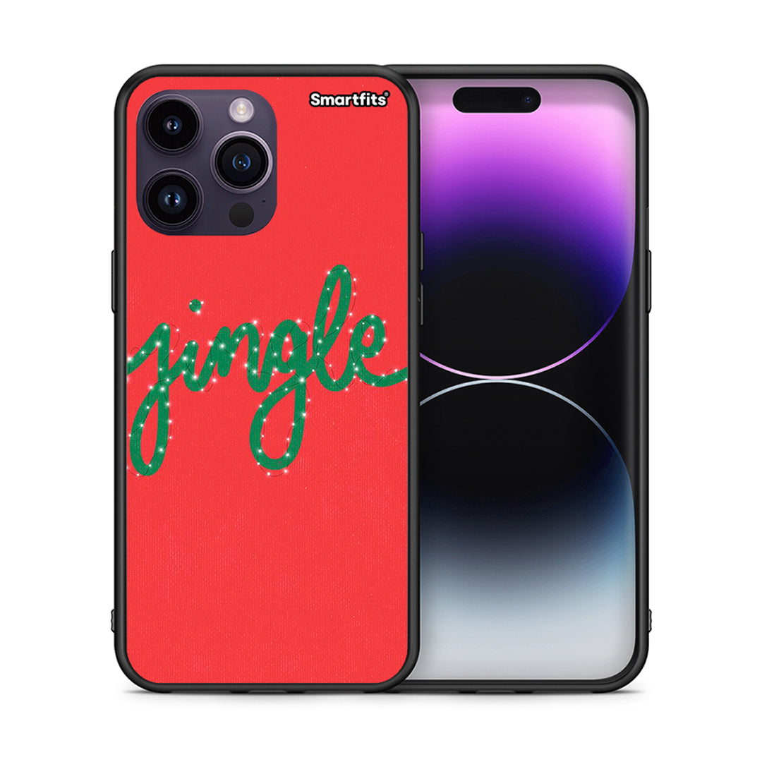 Θήκη iPhone 15 Pro Jingle Xmas από τη Smartfits με σχέδιο στο πίσω μέρος και μαύρο περίβλημα | iPhone 15 Pro Jingle Xmas case with colorful back and black bezels