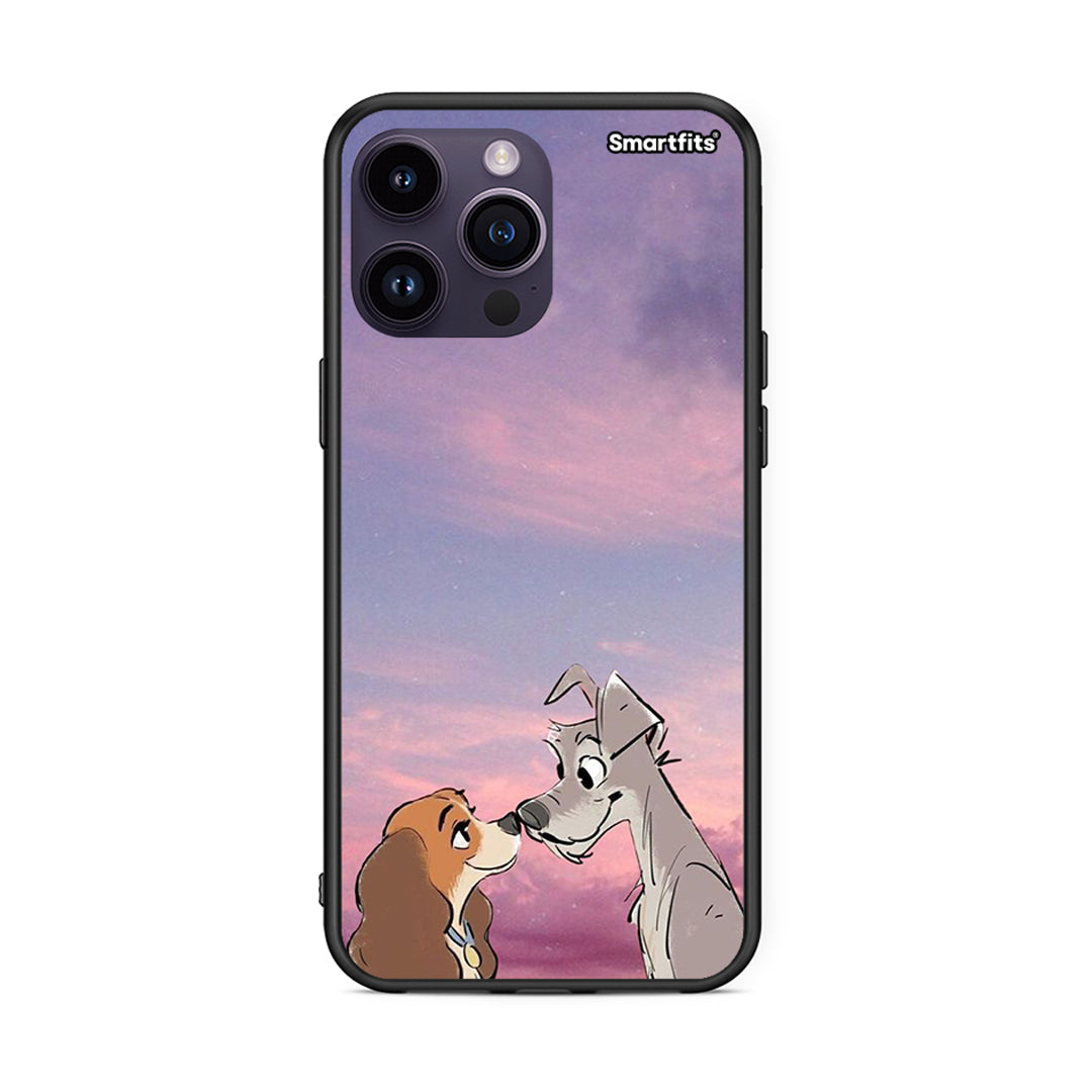 iPhone 15 Pro Lady And Tramp θήκη από τη Smartfits με σχέδιο στο πίσω μέρος και μαύρο περίβλημα | Smartphone case with colorful back and black bezels by Smartfits