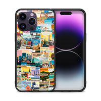 Thumbnail for Θήκη iPhone 14 Pro Live To Travel από τη Smartfits με σχέδιο στο πίσω μέρος και μαύρο περίβλημα | iPhone 14 Pro Live To Travel case with colorful back and black bezels