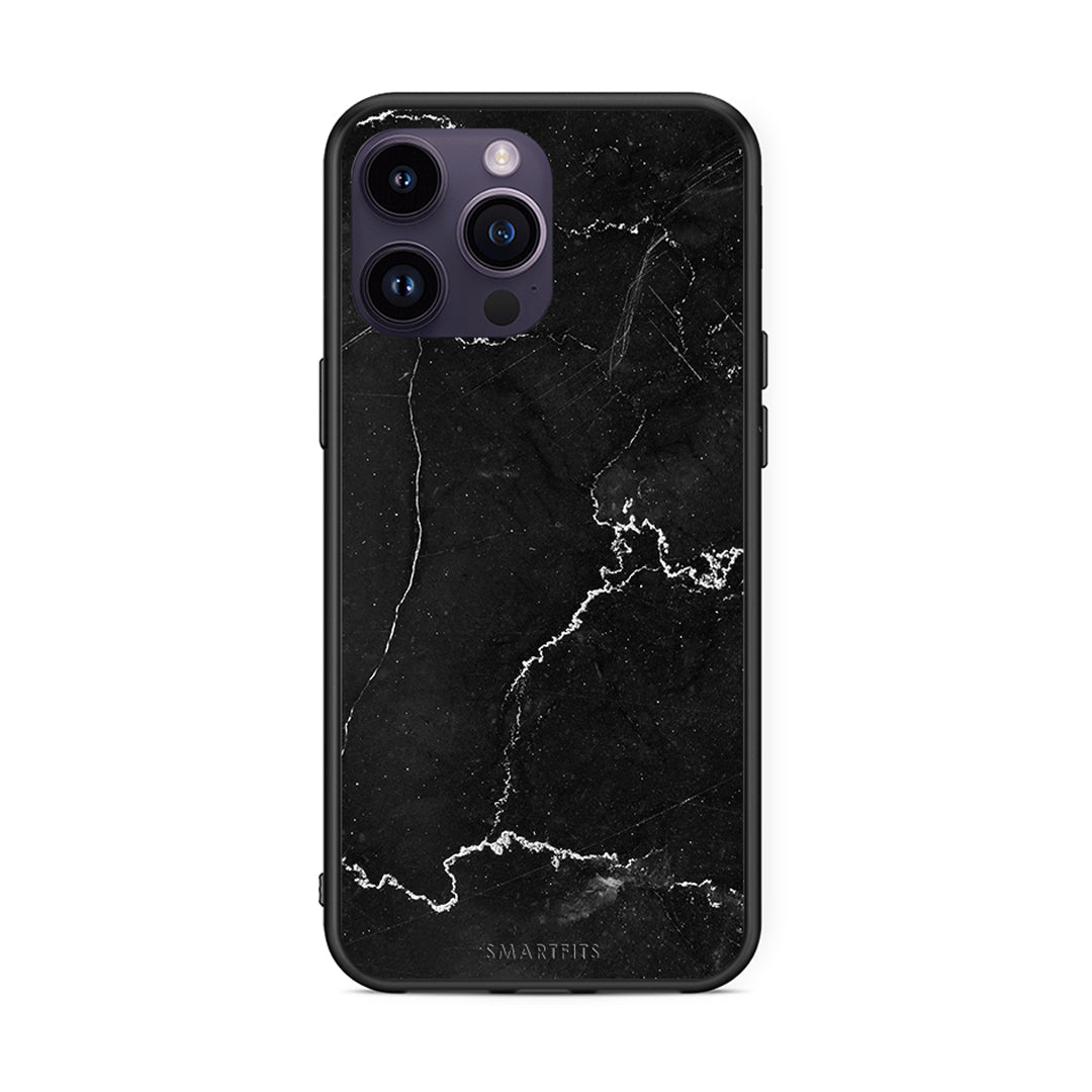 iPhone 14 Pro Marble Black θήκη από τη Smartfits με σχέδιο στο πίσω μέρος και μαύρο περίβλημα | Smartphone case with colorful back and black bezels by Smartfits
