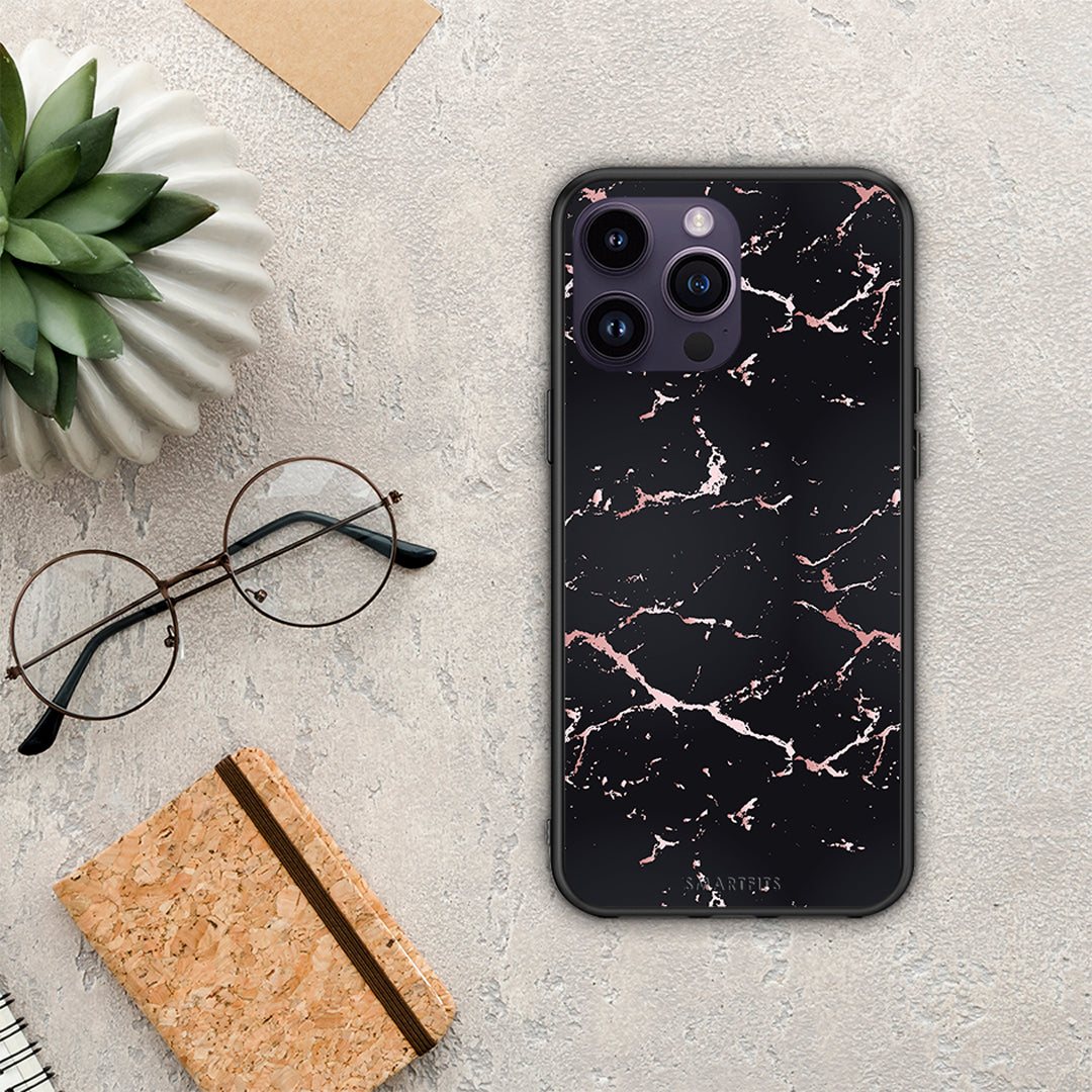 Marble Black Rosegold - iPhone 14 Pro case
