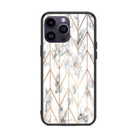 Thumbnail for 44 - iPhone 14 Pro Gold Geometric Marble case, cover, bumper