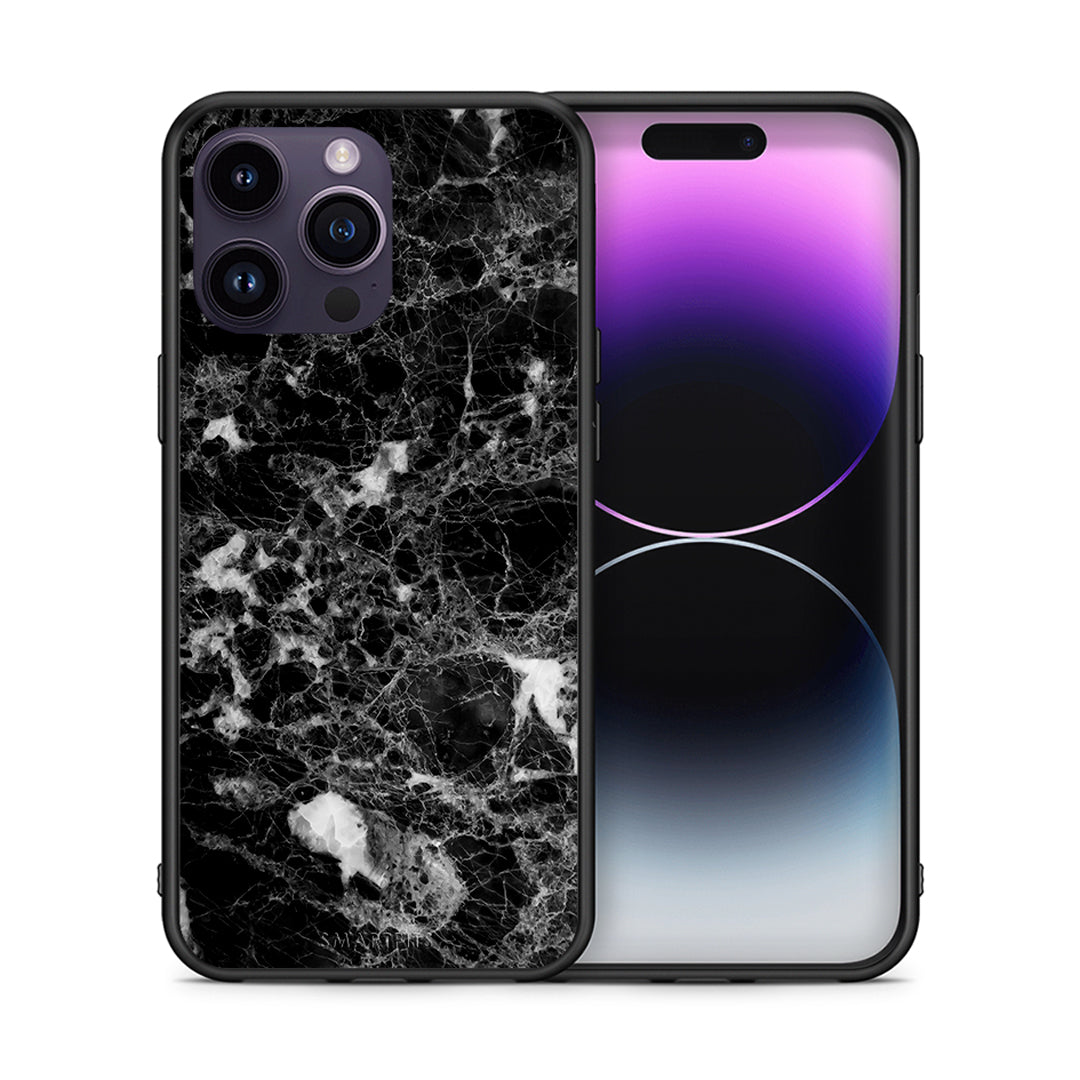 Θήκη iPhone 14 Pro Male Marble από τη Smartfits με σχέδιο στο πίσω μέρος και μαύρο περίβλημα | iPhone 14 Pro Male Marble case with colorful back and black bezels