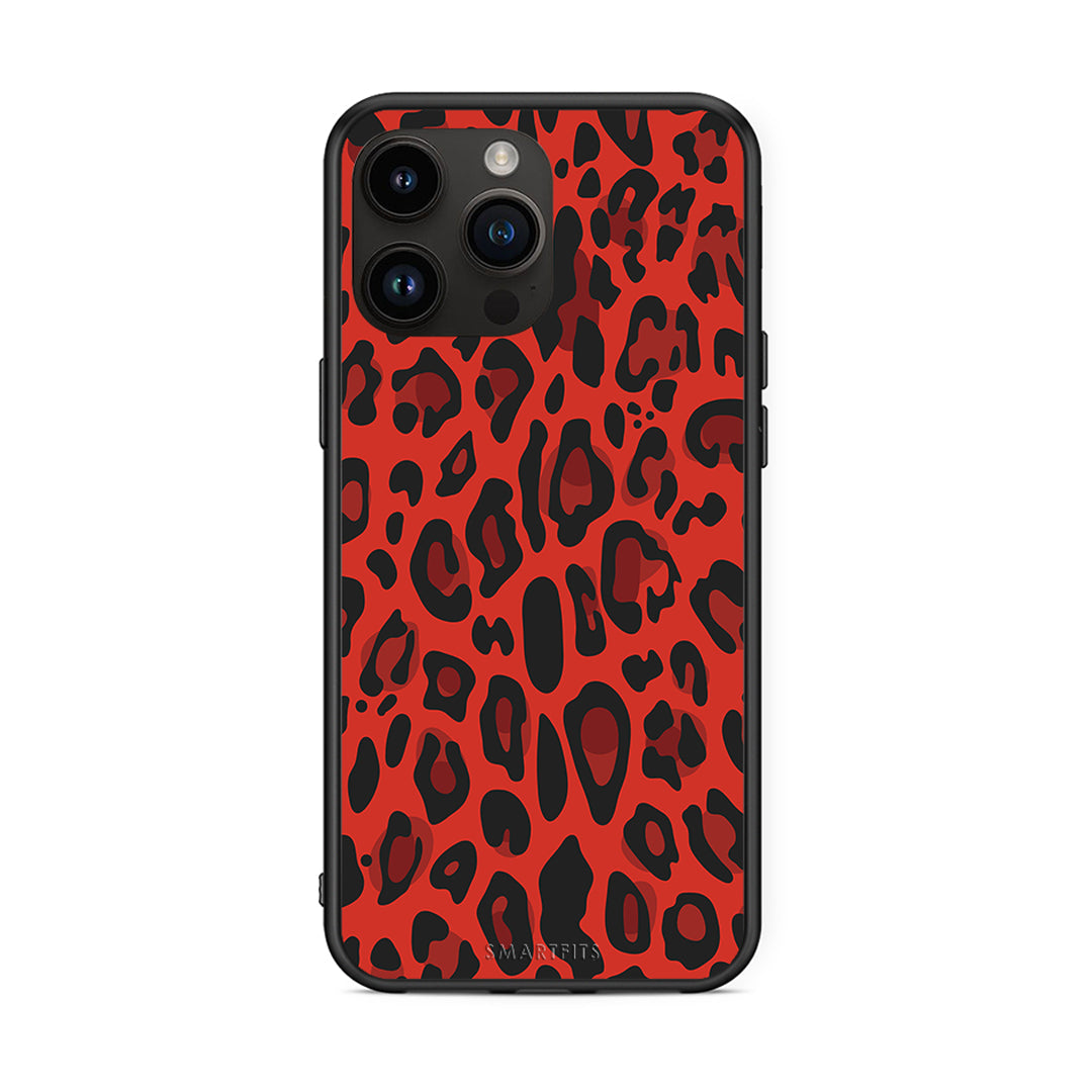 4 - iPhone 15 Pro Max Red Leopard Animal case, cover, bumper