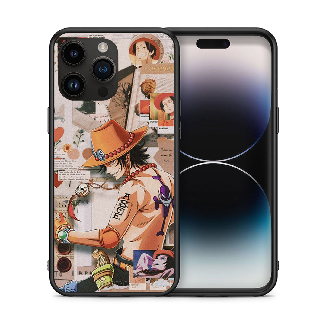 Θήκη iPhone 14 Pro Max Anime Collage από τη Smartfits με σχέδιο στο πίσω μέρος και μαύρο περίβλημα | iPhone 14 Pro Max Anime Collage case with colorful back and black bezels