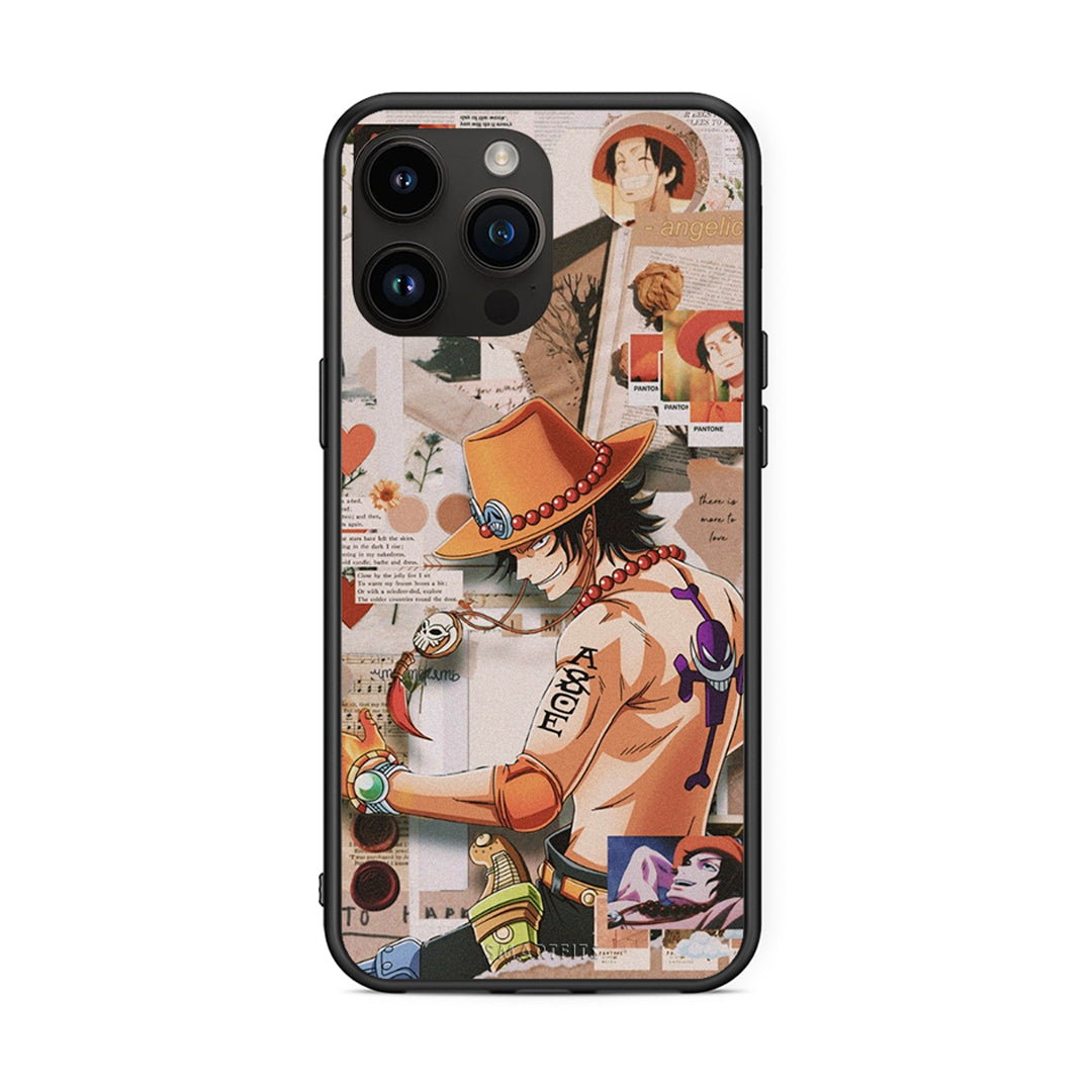 iPhone 15 Pro Max Anime Collage θήκη από τη Smartfits με σχέδιο στο πίσω μέρος και μαύρο περίβλημα | Smartphone case with colorful back and black bezels by Smartfits