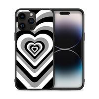 Thumbnail for Θήκη iPhone 15 Pro Max Black Hearts από τη Smartfits με σχέδιο στο πίσω μέρος και μαύρο περίβλημα | iPhone 15 Pro Max Black Hearts case with colorful back and black bezels