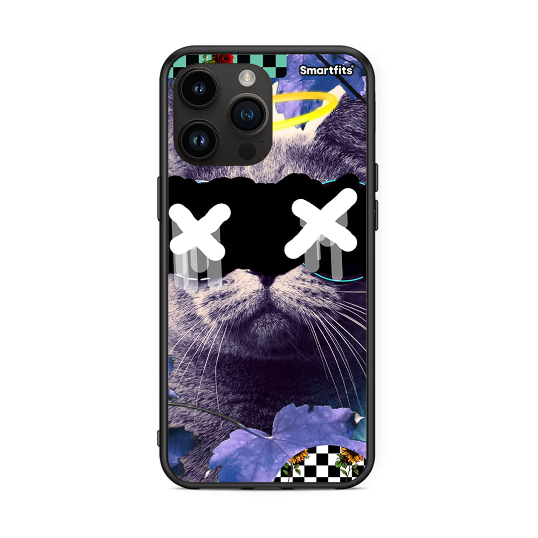 iPhone 14 Pro Max Cat Collage θήκη από τη Smartfits με σχέδιο στο πίσω μέρος και μαύρο περίβλημα | Smartphone case with colorful back and black bezels by Smartfits