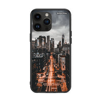 Thumbnail for iPhone 15 Pro Max City Lights θήκη από τη Smartfits με σχέδιο στο πίσω μέρος και μαύρο περίβλημα | Smartphone case with colorful back and black bezels by Smartfits
