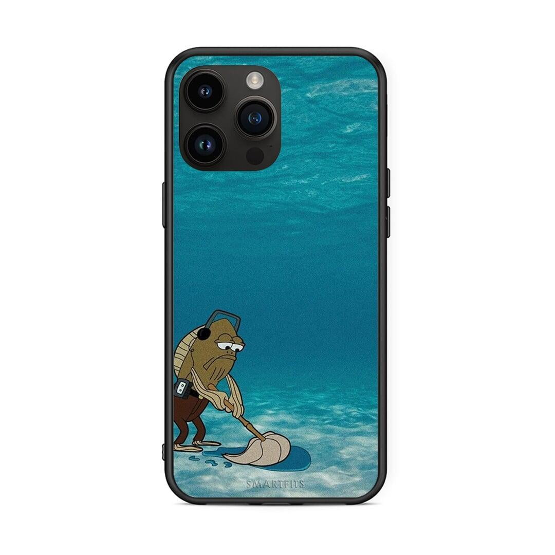 iPhone 14 Pro Max Clean The Ocean Θήκη από τη Smartfits με σχέδιο στο πίσω μέρος και μαύρο περίβλημα | Smartphone case with colorful back and black bezels by Smartfits