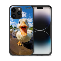 Thumbnail for Θήκη iPhone 14 Pro Max Duck Face από τη Smartfits με σχέδιο στο πίσω μέρος και μαύρο περίβλημα | iPhone 14 Pro Max Duck Face case with colorful back and black bezels