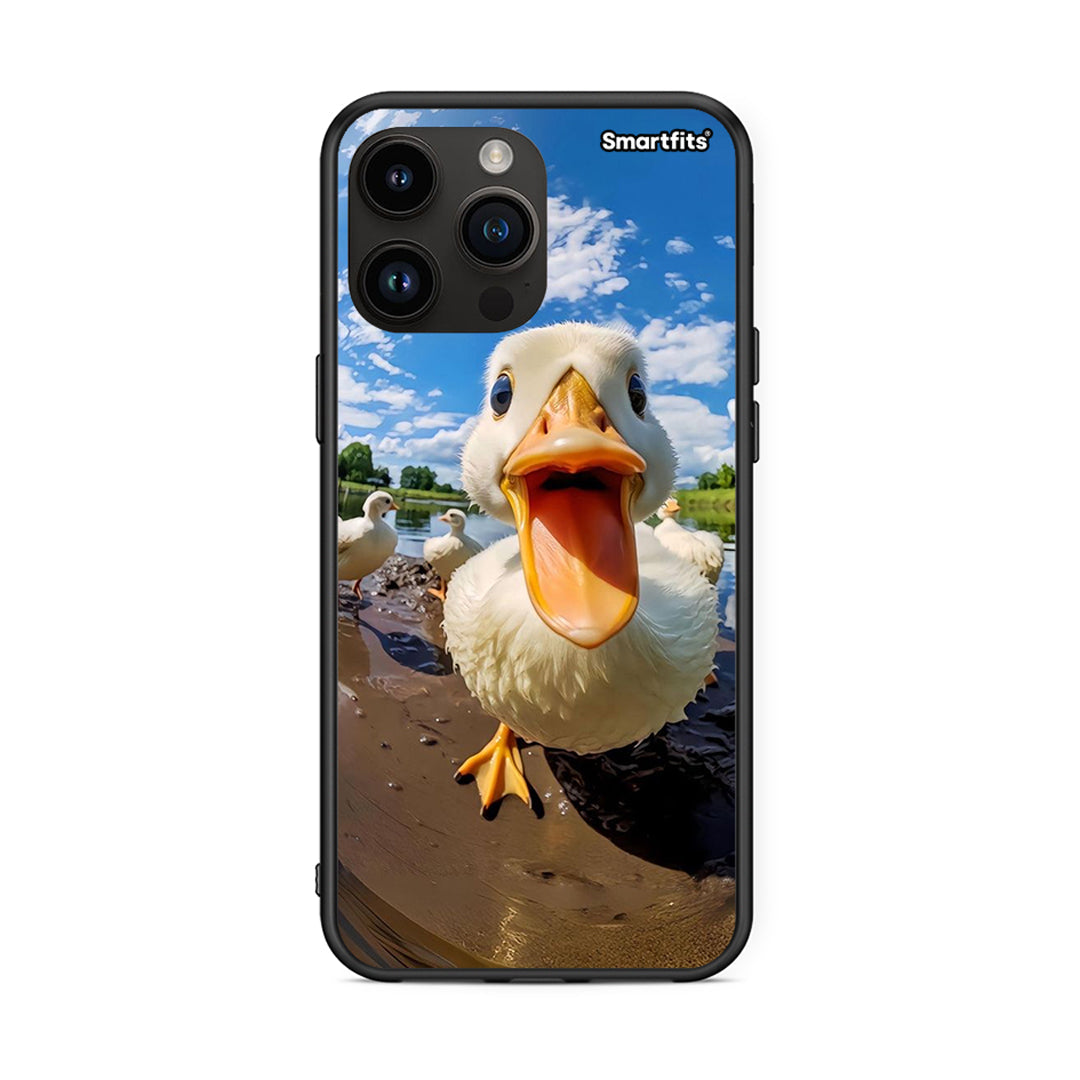 iPhone 14 Pro Max Duck Face θήκη από τη Smartfits με σχέδιο στο πίσω μέρος και μαύρο περίβλημα | Smartphone case with colorful back and black bezels by Smartfits