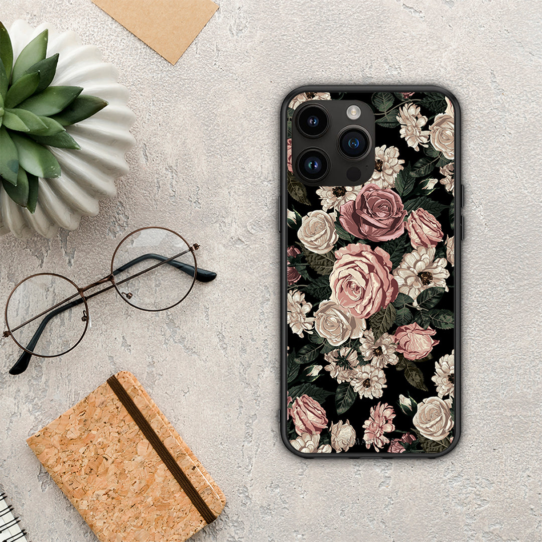 Flower Wild Roses - iPhone 15 Pro max case